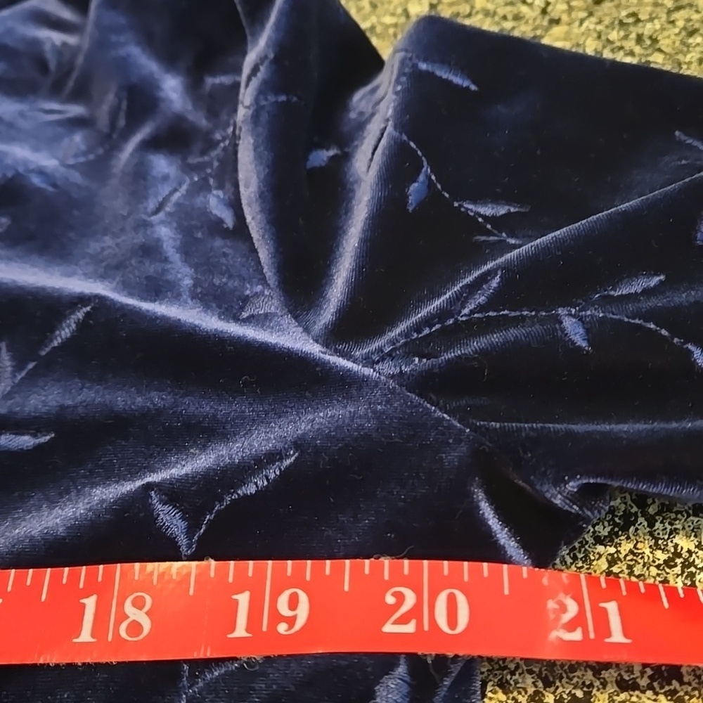 VTG 80's Talbots Blue Velvety Velour Maxi Dress With Jacket Women's M Petite - Picture 11 of 16